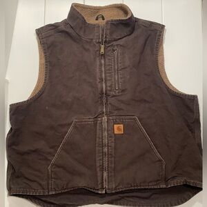Carhartt Sherpa Lined Chocolate Brown Outdoor Vest, Size 2XL, V33DKB